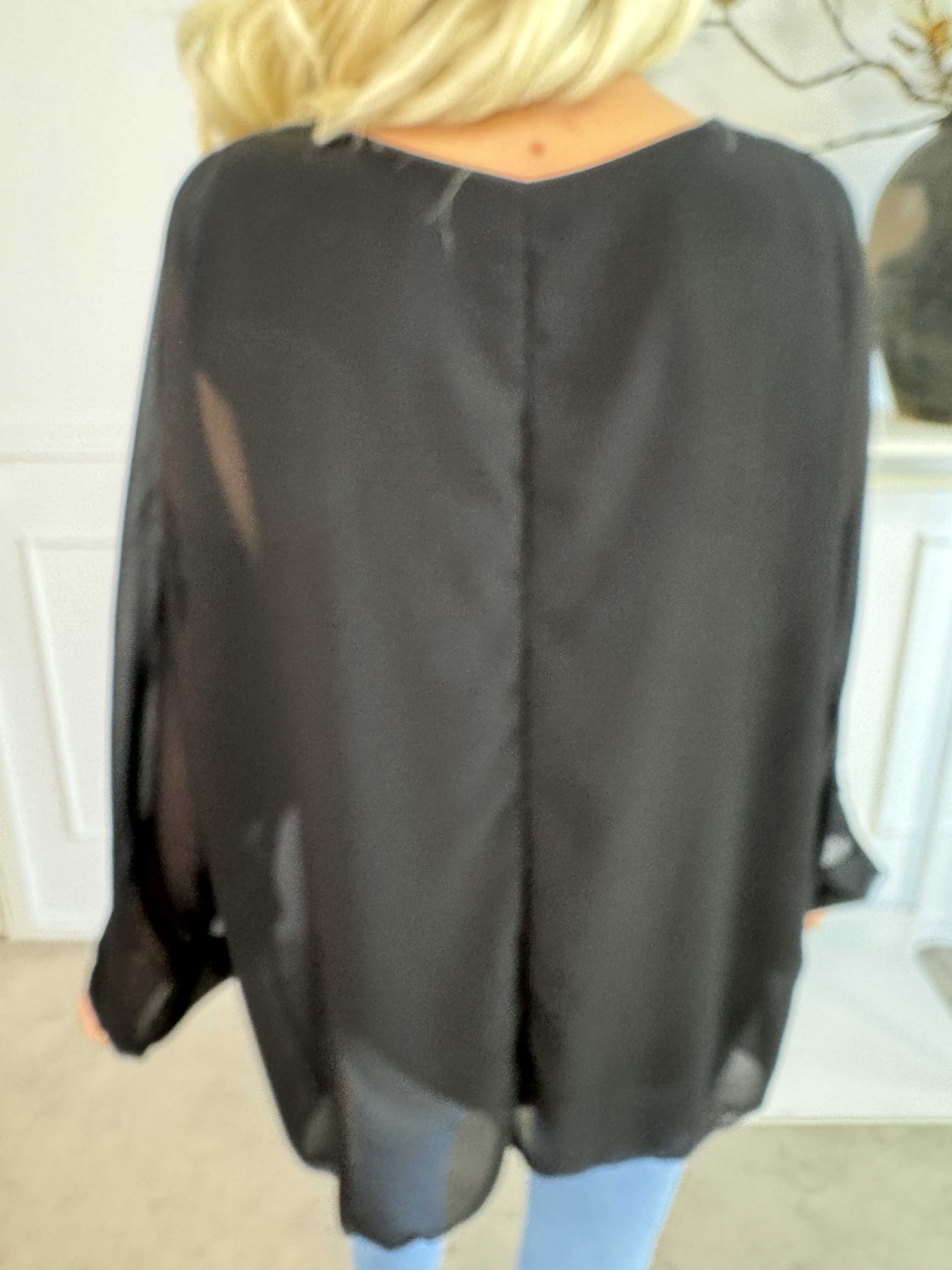 Flores - Tunika med chiffonlag og semi-transparente ærmer